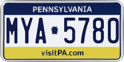 PA license plate MYA5780