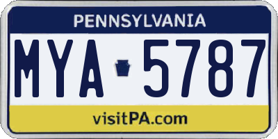 PA license plate MYA5787