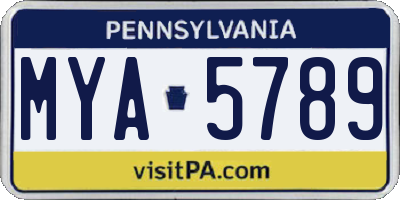 PA license plate MYA5789