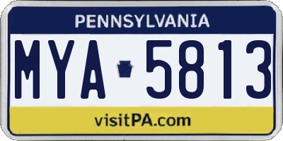 PA license plate MYA5813