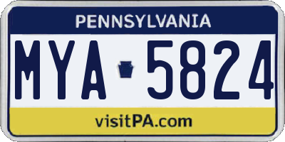 PA license plate MYA5824