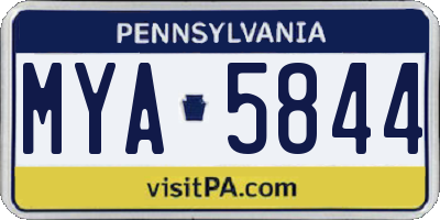 PA license plate MYA5844