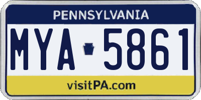 PA license plate MYA5861