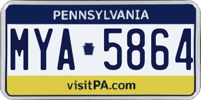 PA license plate MYA5864