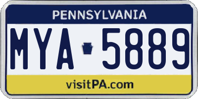 PA license plate MYA5889