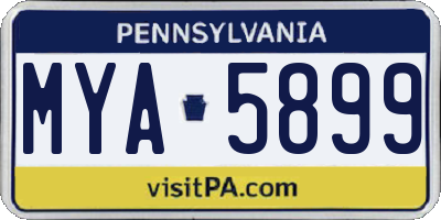 PA license plate MYA5899