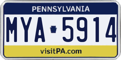 PA license plate MYA5914