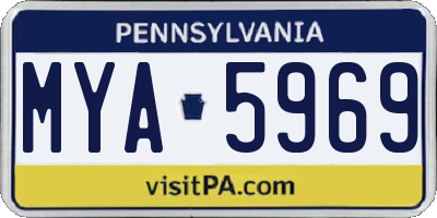 PA license plate MYA5969