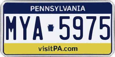 PA license plate MYA5975