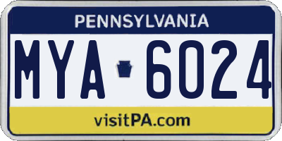 PA license plate MYA6024