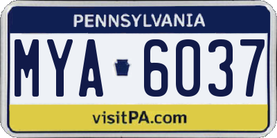 PA license plate MYA6037