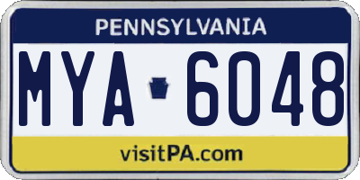 PA license plate MYA6048