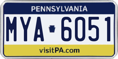 PA license plate MYA6051