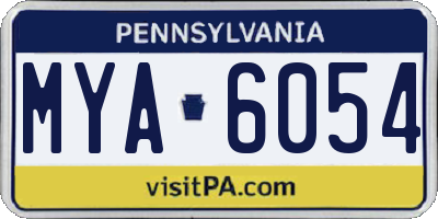 PA license plate MYA6054