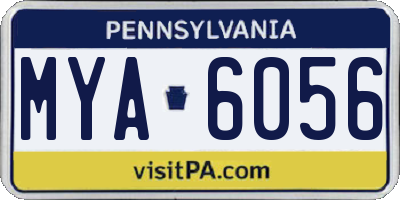 PA license plate MYA6056