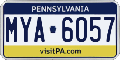PA license plate MYA6057