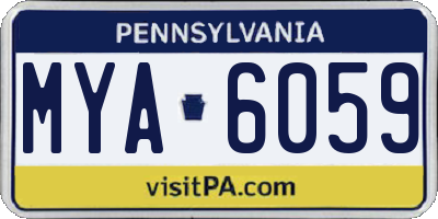 PA license plate MYA6059