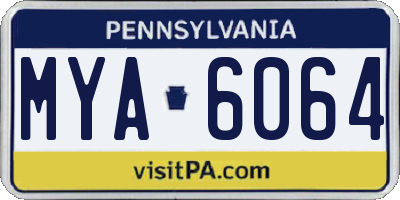 PA license plate MYA6064