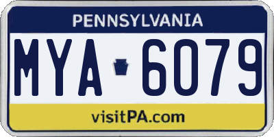 PA license plate MYA6079