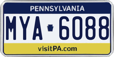 PA license plate MYA6088