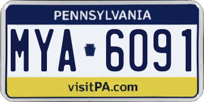 PA license plate MYA6091