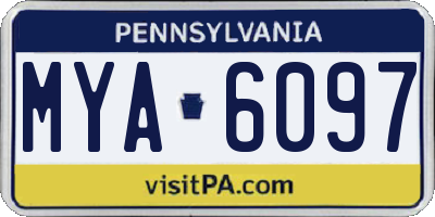 PA license plate MYA6097