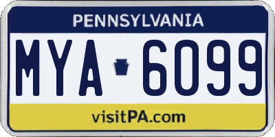 PA license plate MYA6099