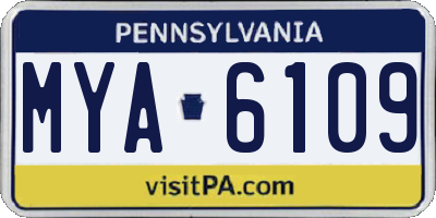 PA license plate MYA6109
