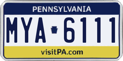 PA license plate MYA6111
