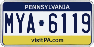 PA license plate MYA6119