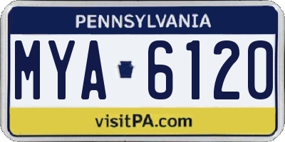 PA license plate MYA6120