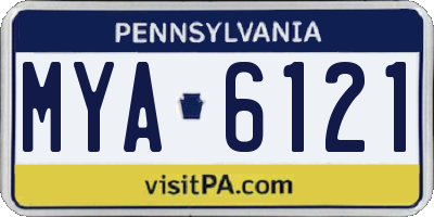 PA license plate MYA6121