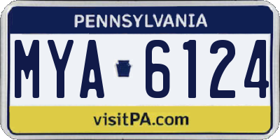 PA license plate MYA6124