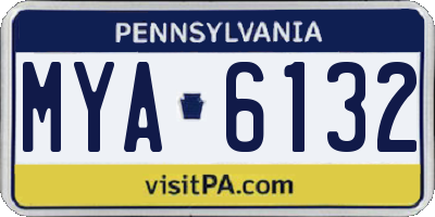 PA license plate MYA6132