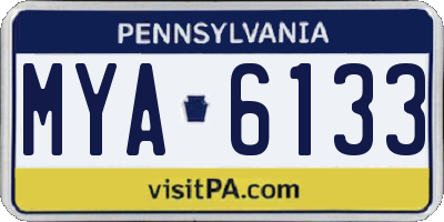PA license plate MYA6133