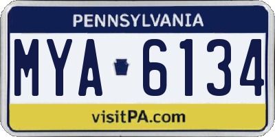 PA license plate MYA6134