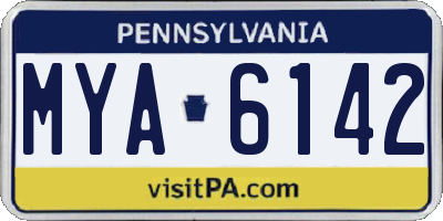 PA license plate MYA6142