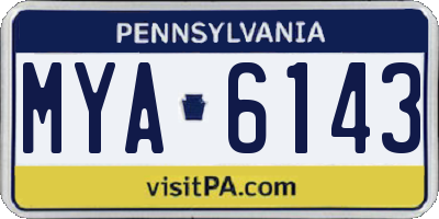 PA license plate MYA6143