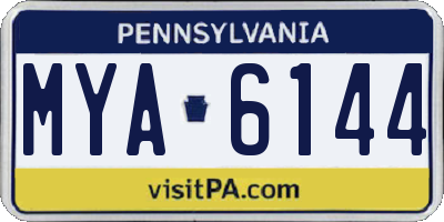 PA license plate MYA6144