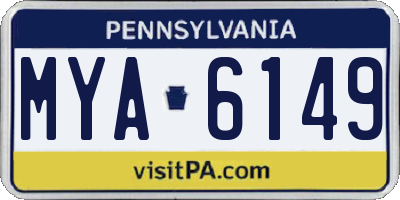 PA license plate MYA6149