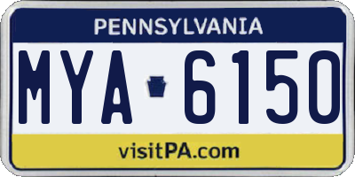 PA license plate MYA6150