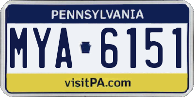PA license plate MYA6151