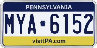 PA license plate MYA6152