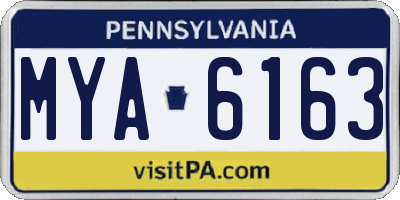PA license plate MYA6163