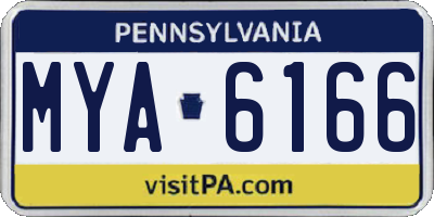 PA license plate MYA6166