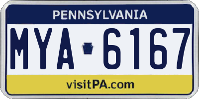 PA license plate MYA6167