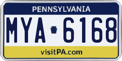 PA license plate MYA6168