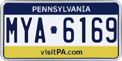 PA license plate MYA6169