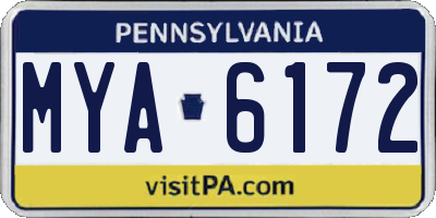 PA license plate MYA6172