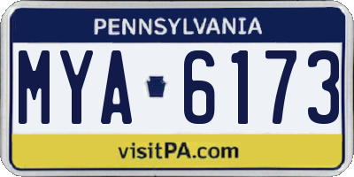PA license plate MYA6173